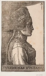 Portræt af en sultans kone, profil t.h. by Melchior Lorck