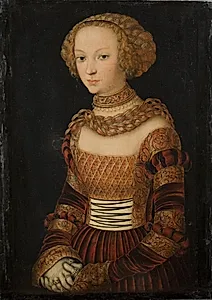 Portræt af en ung kvinde. Prinsesse Emilie af Sachsen? by Lucas Cranach (I)