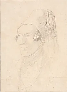 Portræt af H.C. Andersen med fez by Hans Christian Hansen