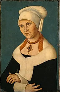 Portræt af hertuginde Barbara af Sachsen, 1478-1534 (hustru til Georg den Skæggede) by Lucas Cranach (I)