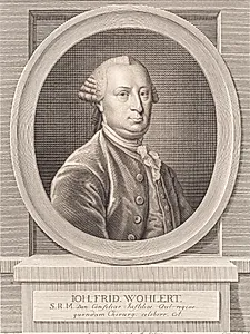 Portræt af Hofkirurg Hans Friedrich Wohlert by J.F. Clemens