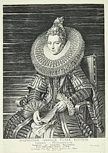 Portræt af Isabella Clara Eugenia by Jan Harmensz. Muller