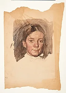 Portræt af kunstnerens hustru Elise by Peter Hansen