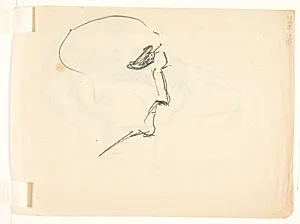 Portræt af kunstnerens hustru, malerinden Agnes Weie (1878-1964), profil mod højre by Edvard Weie