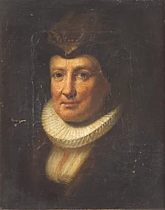 Portræt af kunstnerens moder by Gerard Dou