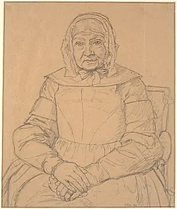 Portræt af kunstnerens mor by Christen Købke