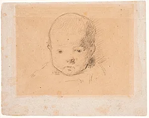 Portræt af kunstnerens søn Clovis, født den 10.maj 1879 by Paul Gauguin