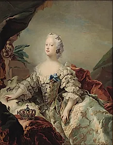 Portræt af Louise, Frederik V's første dronning, i salvingsdragt