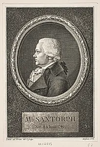 Portræt af M. Saxtorph by Gerhard Ludvig Lahde