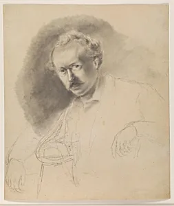 Portræt af maleren Fritz Melbye (1826-1869) by Camille Pissarro