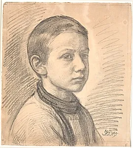 Portræt af maleren J.Th. Skovgaard som dreng by Joakim Skovgaard