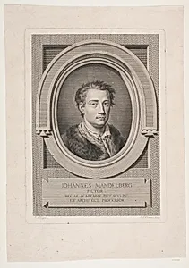 Portræt af maleren Johan Mandelberg by J.F. Clemens