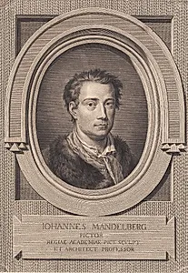 Portræt af maleren Johan Mandelberg by J.F. Clemens