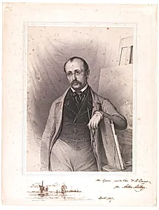 Portræt af marinemaleren Anton Melbye by Emil Ditlev Bærentzen