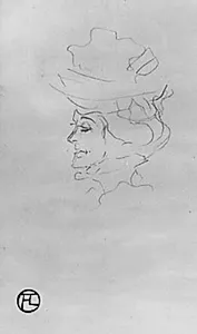 Portræt af Mme Brazier i profil mod venstre by Henri de Toulouse-Lautrec