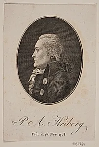 Portræt af P. A. Heiberg by Gerhard Ludvig Lahde