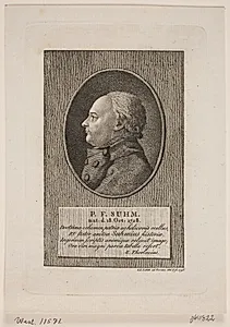 Portræt af Peter Frederik Suhm by Gerhard Ludvig Lahde