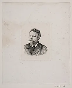 Portræt af radereren J. J. G. Aagaard by Hans Christian Gether Caspersen