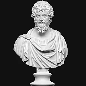 Portræt af Septimius Severus (kejser 193-211 e.Kr.) iført toga by Ubekendt