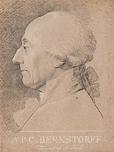 Portræt af statsmanden A.P. Bernstorff by Jens Juel