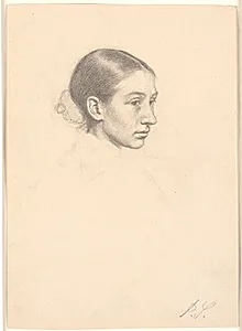 Portræt af Suzette Kathrine Skovgaard (gift Holten) by Joakim Skovgaard