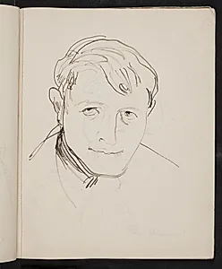 Portræt af ung mand, muligvis et selvportræt by J.A. Jerichau (II)