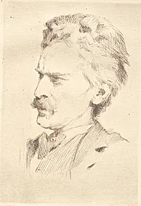 Portræt af xylograf F. Hendriksen by Frans Schwartz