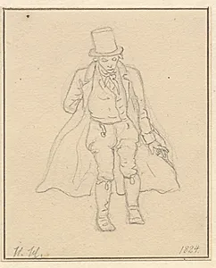 Portrætmaler Hans Hansen, hel figur by C.W. Eckersberg
