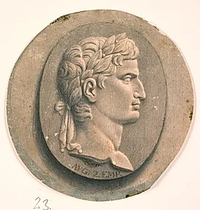 Portrætmedaillon af Augustus. Romersk kejser
