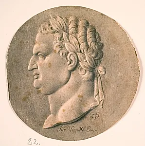 Portrætmedaillon af Titus Vespianus. Romersk kejser