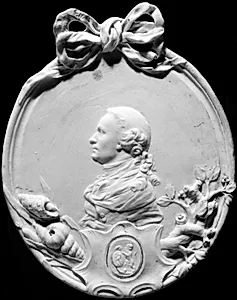 Portrætmedaillon forestillende Lorenz Spengler by Johan Jacob Schmid