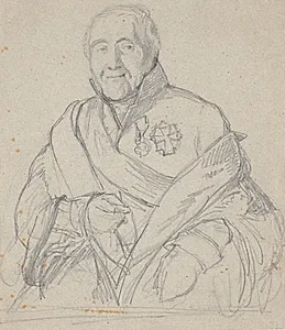 Portrætstudie af geheimekonferensråd Bornemann by Wilhelm Marstrand