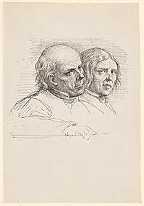 Portrætstudie af to svenske bønder by Wilhelm Marstrand