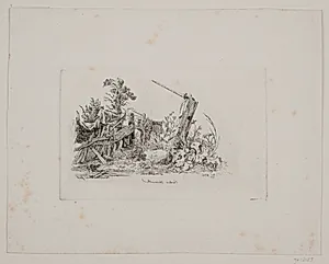 Posten ved træhegnet by Hermann Carmiencke