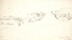 Poussins villa uden for Porta del Popolo by Wilhelm Marstrand