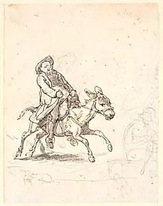 Præst på galopperende æsel by Wilhelm Marstrand
