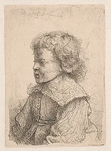 Profilportræt af en dreng by Rembrandt van Rijn