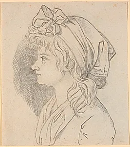 Profilportræt af malerens anden hustru Juliane Marie Abildgaard, f. Ottesen. Forarbejde til portræt i Frederiksborgmuseet by Nicolai Abildgaard