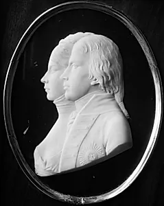 Profilportrætter af Kong Friedrich Wilhelm III og Dronning Louise af Preussen by Gottfried Schadow