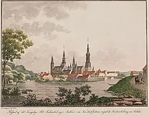 Prospekt af det kongelige slot Frederiksborg på Sjælland by Søren L. Lange