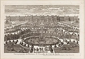 Prospekt af Versailles slot by Pierre Aveline (I)