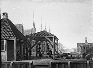 Prospekt i København, taget fra Vejerboden ved Børsen