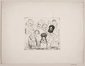 Prøveblad. 17 hoveder
