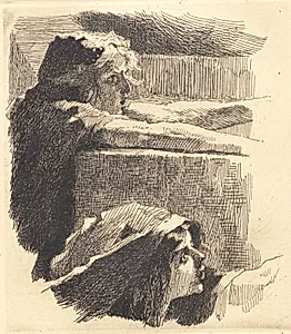 Prøveplade: Brudstykke af "de dårlige jomfruer" by Frans Schwartz