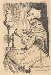 Prøveplade: En spindende kone by Frans Schwartz