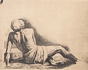 Prøveplade: Liggende mand by Frans Schwartz