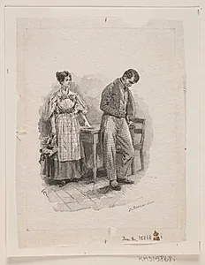Prøvetryk til illustration til P. M. Møller: "En dansk students eventyr" by Henrik Arnold Hamilkar Sørensen