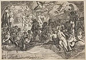 Psyche ledes til Olympen by Bartolomeus Willemsz. Dolendo