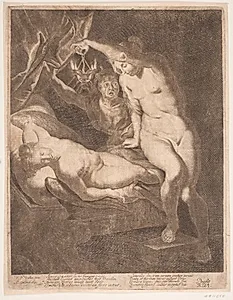 Psyche og den sovende Amor by Albert Haelwegh