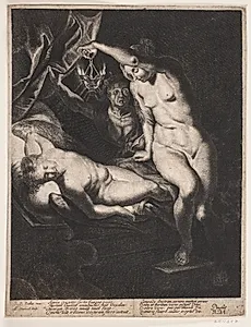 Psyche og den sovende Amor by Albert Haelwegh